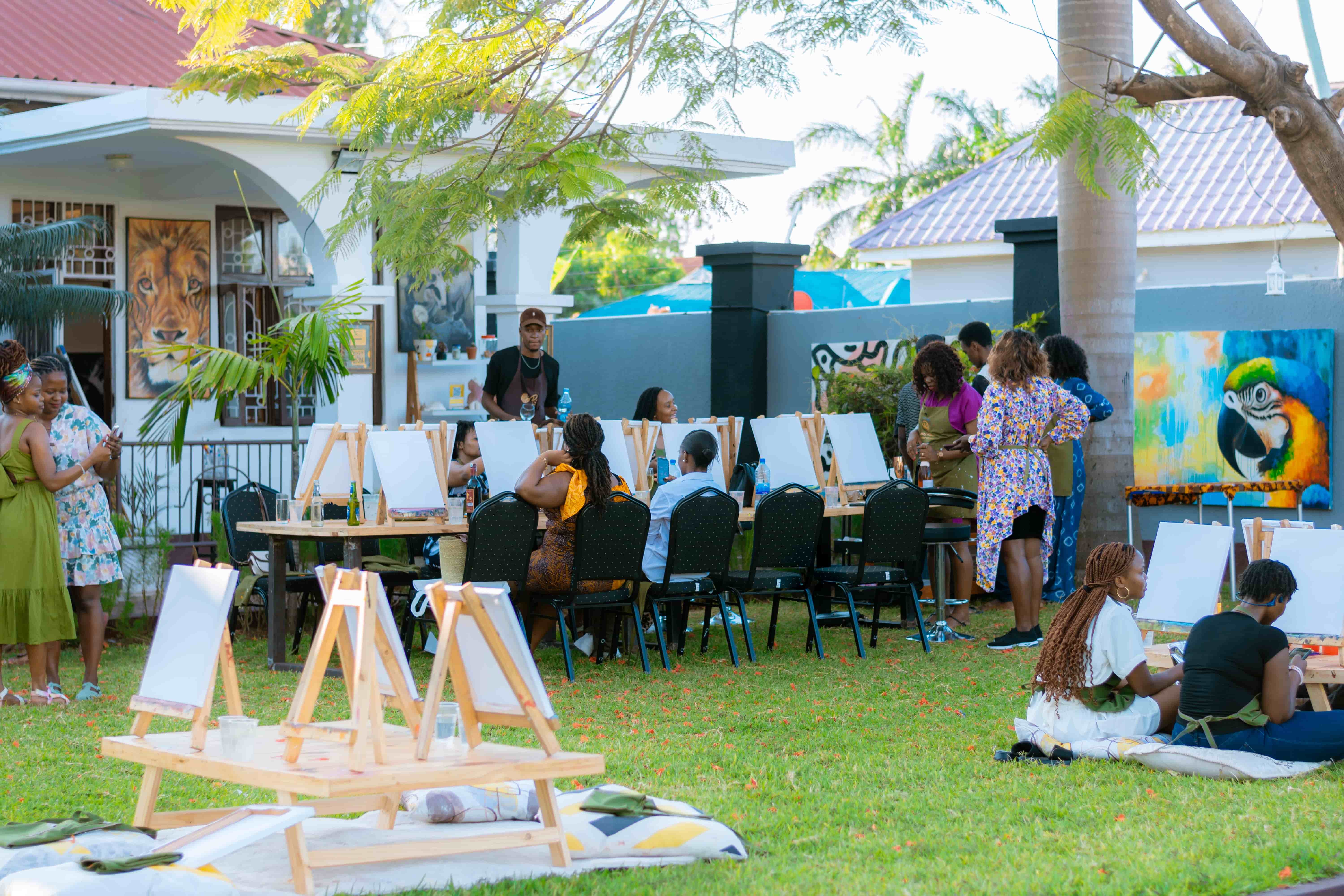 Nias Nyalada Art Studio in Dar es Salaam - Artists working in a creative environment